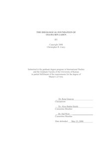 THE IDEOLOGICAL FOUNDATION OF OSAMA BIN LADEN BY Copyright 2008 ...