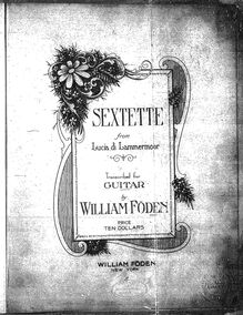 Partition complète, Lucia di Lammermoor, The Bride of Lammermoor par Gaetano Donizetti