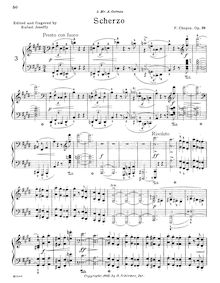 Partition complète, Scherzo No.3, C♯ minor, Chopin, Frédéric par Frédéric Chopin