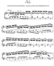 Partition No.6 en F major, 15 Etudes de Virtuosité, 15 Virtuosity Studies