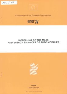 Modelling of the mass and energy balances of sofc modules