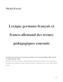 Lexique germano-français et franco-allemand des termes ...