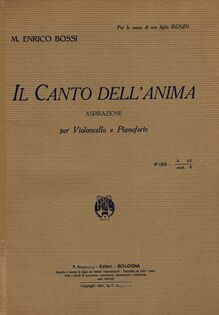 Partition couverture couleur, Il Canto dell Anima Aspirazione, Bossi, Marco Enrico