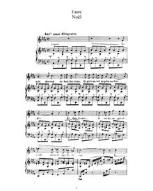Partition No. 1 - Noël (A♭), 2 chansons, Op. 43, Fauré, Gabriel