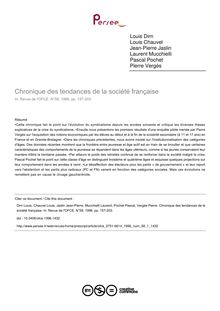 Chronique des tendances de la société française - article ; n°1 ; vol.58, pg 157-203