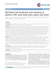 Red blood cell transfusion and outcomes in patients with acute lung injury, sepsis and shock