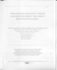 Sistema digital de catalogación y consulta de documentos académicos: Tesis, Tesinas, Proyectos de Fin de Carrera