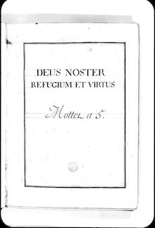 Partition complète, Deus noster refugium, Grand motet, Lalande, Michel Richard de