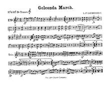 Partition ténors 1/2, Golconda March, A♭ major and D♭ major, Laurendeau, Louis Philippe