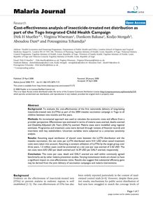 Cost-effectiveness analysis of insecticide-treated net distribution as part of the Togo Integrated Child Health Campaign