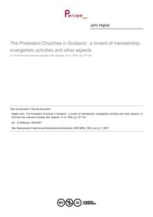 The Protestant Churches in Scotland : a revient of membership, evangelistic activities and other aspects - article ; n°1 ; vol.8, pg 97-104