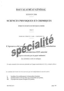 Sujet du bac S 2006: Physique Chimie Spécialité