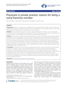 Physicians in private practice: reasons for being a social franchise member