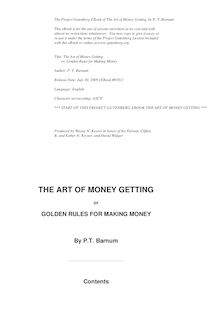 Art of Money Getting - Or, Golden Rules for Making Money