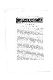 César François CASSINI DE THURY juin septembre par Condorcet