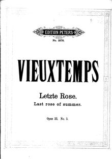Partition violon et partition de piano, Bouquet Américain, Vieuxtemps, Henri