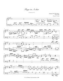 Partition Fuge en A major, T. 283, Fugues, Keyboard, Pachelbel, Johann