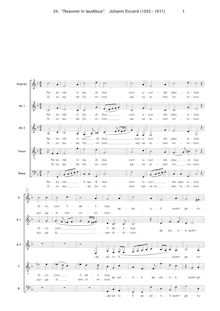 Partition complète, Resonet en laudibus, G major, Eccard, Johannes par Johannes Eccard