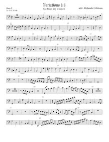 Partition viole de basse 2, Variations on  Go From My Window  pour 6 violes de gambe