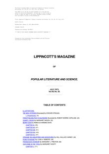 Lippincott s Magazine of Popular Literature and Science - Volume 12, No. 28, July, 1873