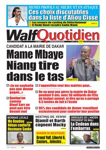 Walf Quotidien n°8943 - du lundi 17 janvier 2022