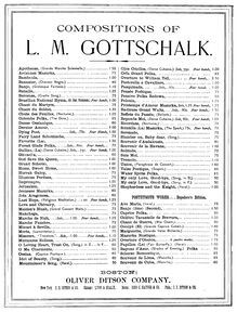 Partition complète, Souvenir de Cuba, Op.75, Gottschalk, Louis Moreau par Louis Moreau Gottschalk