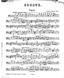 Partition basson , partie, Sonata pour basson et Piano, Op.9, E♭ Major