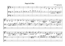 Partition complète, Fugue, G major, Bach, Johann Sebastian