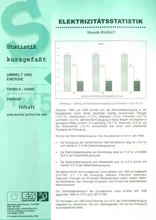 Statistik kurzgefaßt. Umwelt und Energie Nr. 4/2000. Elektrizitätsstatistik