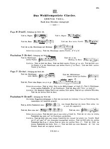 Partition Variants et annotations to Book 1, Das wohltemperierte Klavier I