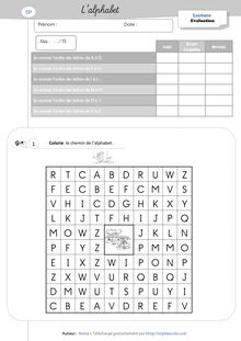 Vocabulaire CE1 – L’alphabet - Deux évaluations Noma Evaluation alphabet