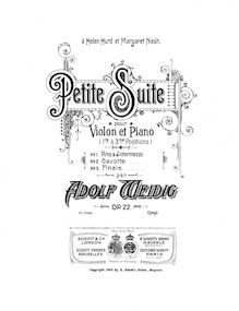 Partition de piano, Petite , Op.22, Kleine Suite, Op.22