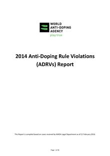 Dopage : le rapport 2014 de l Agence mondiale antidopage est sorti