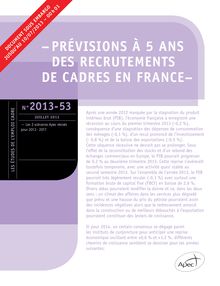 Prévisions de recrutement des cadres en France