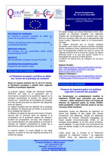 Version imprimable en PDF - POLITIQUE DE COHESION Le Parlement ...