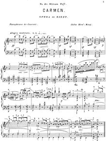 Partition complète, Carmen, Paraphrase de Concert on Bizet s opéra.