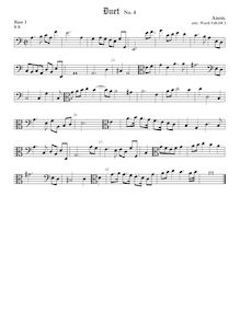 Partition Bass1 viole de gambe, alternate clefs, duos pour violes de gambe