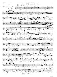 Partition viole de gambe 1, corde quintette No.11, Op.33, Onslow, Georges