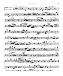Partition flûte, quatuor pour Piano, flûte, viole de gambe et violoncelle