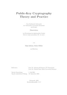 Public key cryptography [Elektronische Ressource] : theory and practice / von Bodo Möller