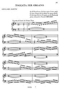 Partition complète, Toccata per Organo, Toccata di Grado del Primo Tono