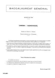 Cinéma - Audiovisuel 2000 Littéraire Baccalauréat général
