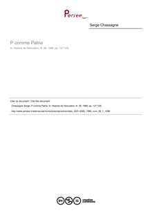 P comme Patrie - article ; n°1 ; vol.38, pg 127-129