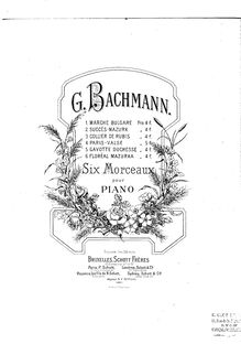 Partition , Gavotte Duchesse, Six Morceaux pour Piano, Behr, Franz