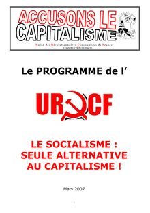 Le PROGRAMME de l  LE SOCIALISME : SEULE ALTERNATIVE AU ...