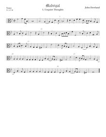 Partition Tenor2 viole de gambe, alto clef, Selected travaux, Dowland, John