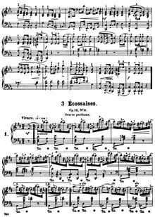 Partition complète (lower resolution), 3 Ecossaises, Chopin, Frédéric
