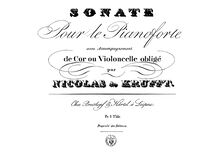 Partition , Allegro moderato, Sonata pour cor et Piano en E major