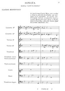Partition complète, Vespro della Beata Vergine, Vespers, Monteverdi, Claudio