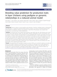 Breeding value prediction for production traits in layer chickens using pedigree or genomic relationships in a reduced animal model